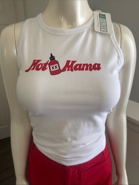 White 'Hot Mama' Graphic Tank Top